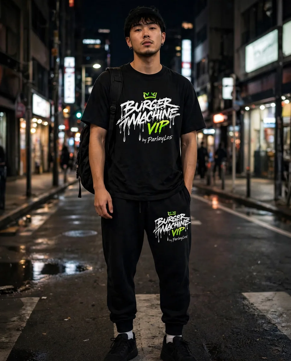 The Graffiti Set — Graffiti Tee and matching Graffiti Joggers worn head to toe